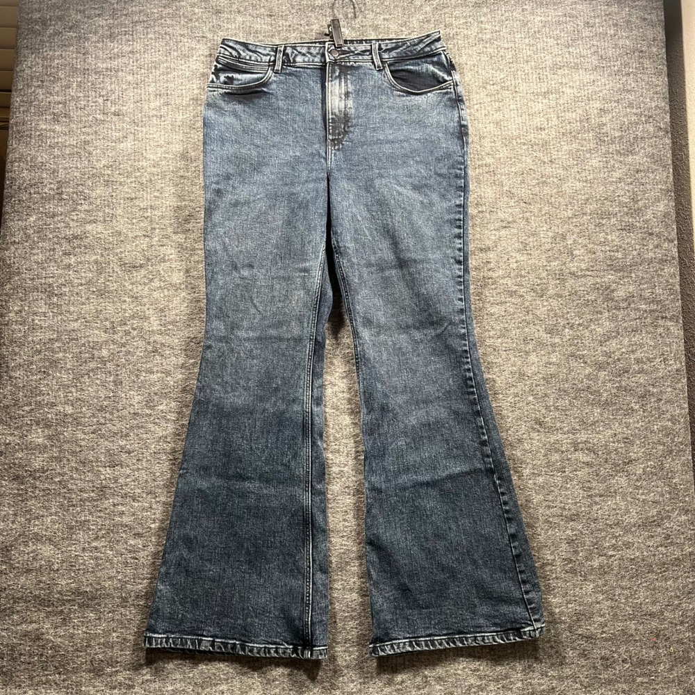 Wrangler High Rise Flare Jeans Acid Wash Blue Denim 31x32 112357635